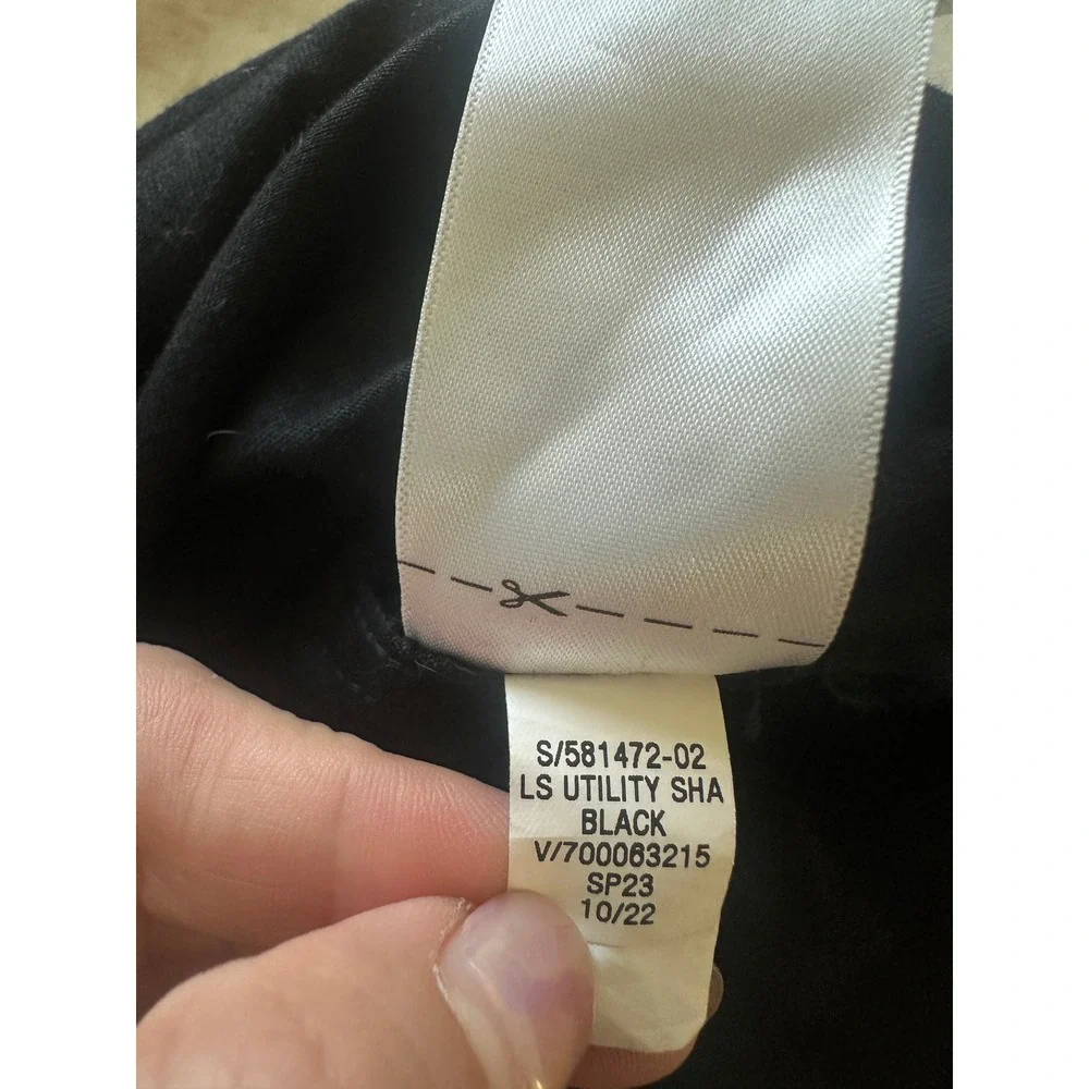 Banana Republic Mens Black Cotton Long Sleeve Utility Shirt Jacket Shacket XL
